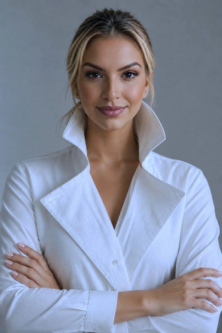 Retrato de Natascha Arcos, advogada previdenciarista.